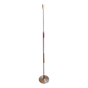 Mid Century Danish Brushed Aluminum and Rosewood Floor Lamp