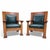 Antique Mission Arts & Crafts Chairs in Hunter Green Leather - Pair For Sale In Chicago - Image 6 of 11