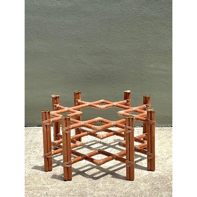 Vintage McGuire Wrapped Rattan Coffee Table For Sale - Image 13 of 17