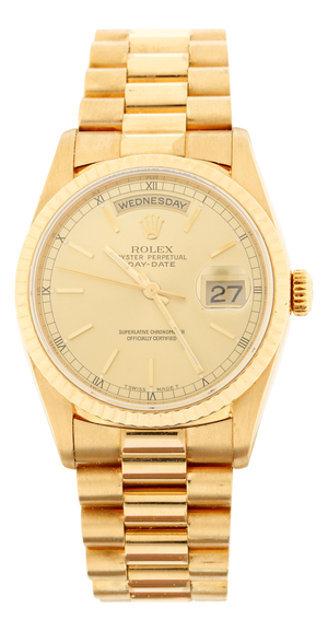 Vintage Rolex Day-Date 18k Gold Watch, Champagne Dial, Circa 1979
