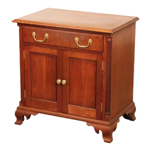 Chippendale Style Cherry Nightstand Cabinet