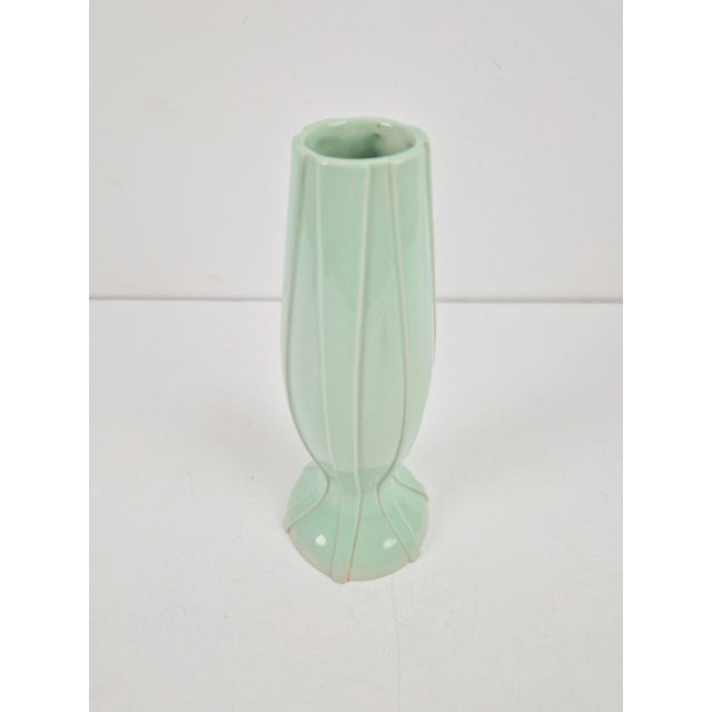 Art deco vase c k. Pastel light green earthenware sleek decor 1930s handmade one of a kind vase, 1930s, unique model from...