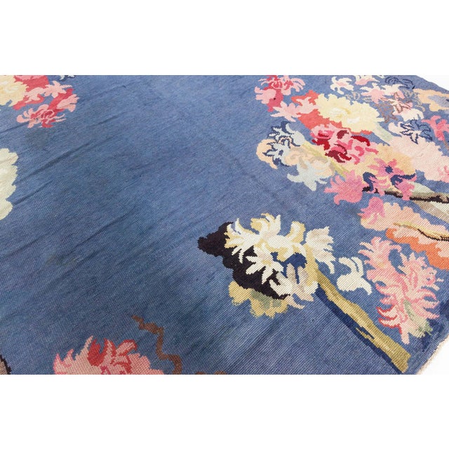 Blue Doris Leslie Blau Vintage French Modernist Rug For Sale - Image 8 of 9