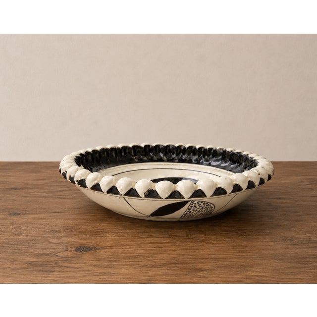 A bold contemporary statement piece of authentic Sicilian art. This ceramic centerpiece from Caltagirone wheel-thrown in...