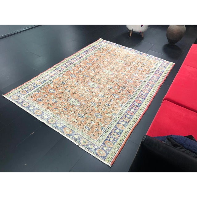 1960s Handmade wool and cotton rug in Turkish Anatolia Carpet, Vintage Area Rug, Turkish Vintage Anatolian Rug, Handmade...