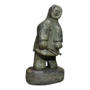 Vintage Hand Carved Soapstone Canadian Figure Dimu Eskimo Sculpture Inuit Statue