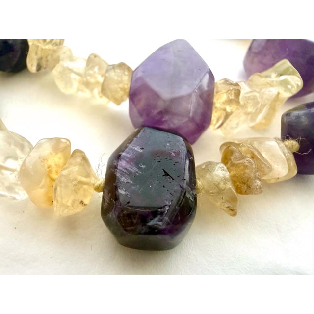 Vintage Amethyst and Citrine Quartz Necklace, 1970s For Sale - Image 9 of 18