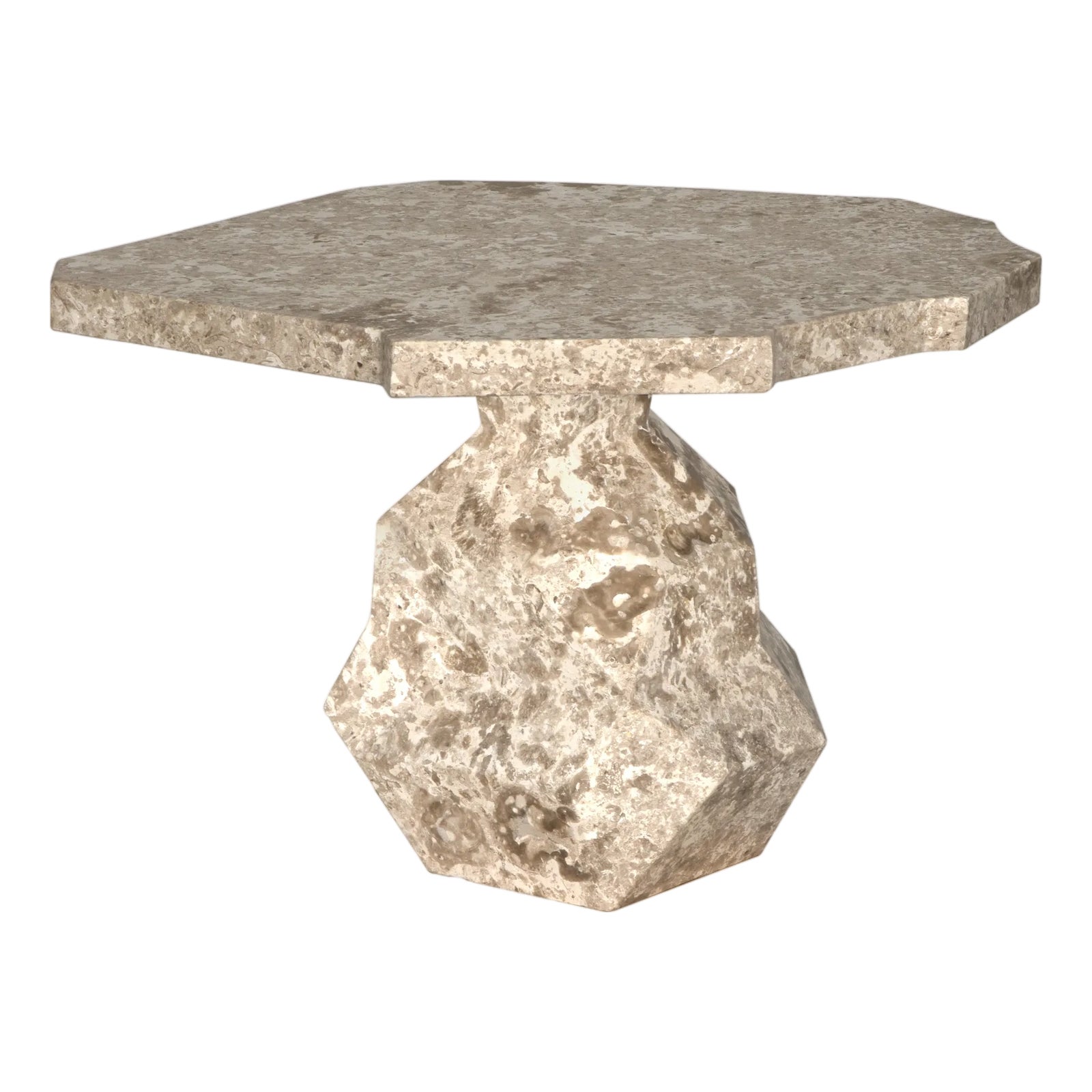 NOIR Rind Table, White Marble | Chairish