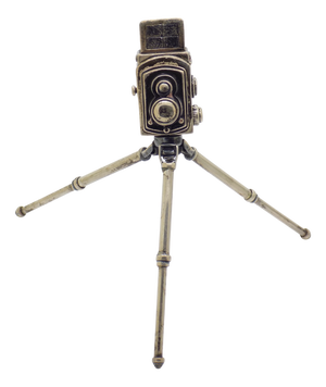 Vintage Italian Handmade Silver Tripod Camera Long Figurine, 1960s