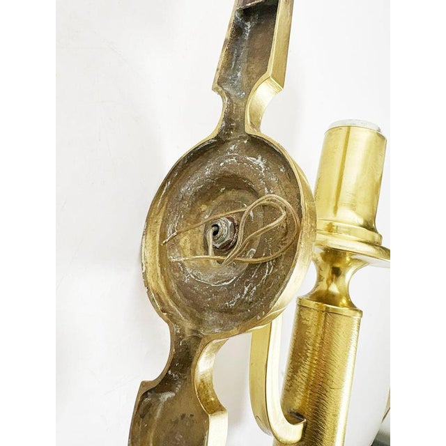 Neoclassical Style Brass Wall Sconces, France, 1960s, Set of 2 For Sale - Image 11 of 12