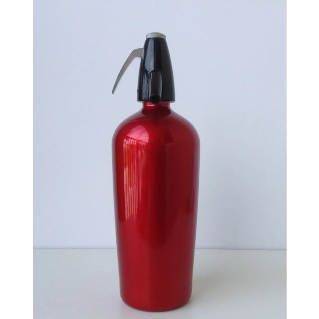 1960s C.1960's Mid-Century Candy Apple Red Seltzer Bottle For Sale - Image 5 of 9