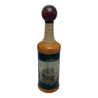 Vintage Italian Leather Bottle For Sale