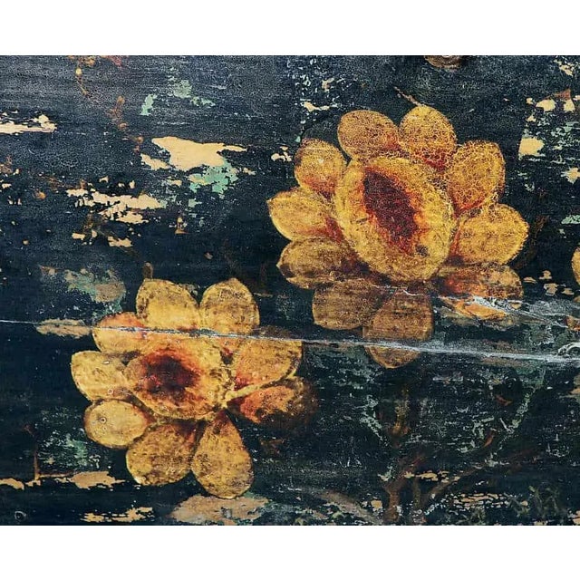 Chinese Wooden Chest with Floral Illustrations, 1900s For Sale - Image 5 of 6