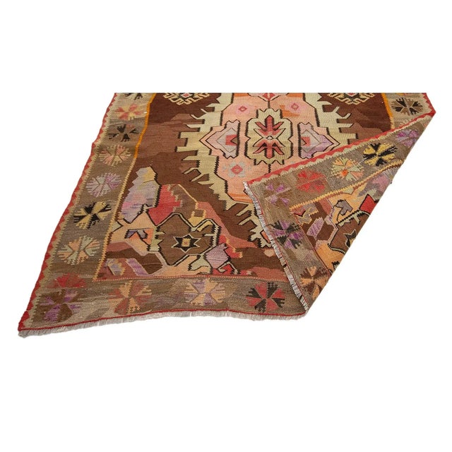 Mid 20th Century Vintage Turkish Kilim Rug For Sale - Image 5 of 7