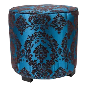 Late 20th Century Vintage Cobalt Blue Upholstered Round Moroccan Pouf