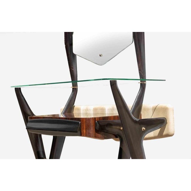 1950s Vintage Wood and Glass Console Table by Vittorio Dassi, Italy For Sale - Image 5 of 12