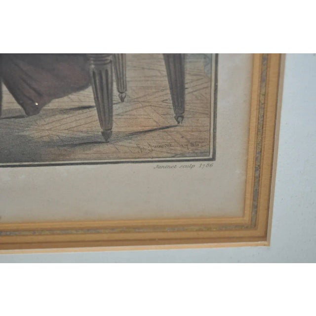 18th Century French Erotica Color Engraving "La Comparaison" C.1786 For Sale In San Francisco - Image 6 of 9