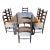 1940s Spanish Style Mahogany Dining Table + Matching 8 Chairs For Sale