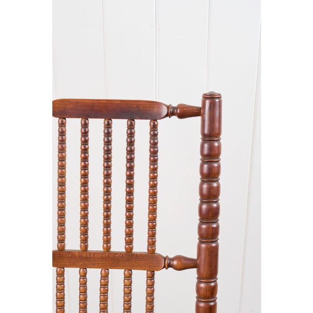 Antique English Bobbin Rocking Chair With Rush Seat For Sale In Charleston - Image 6 of 10