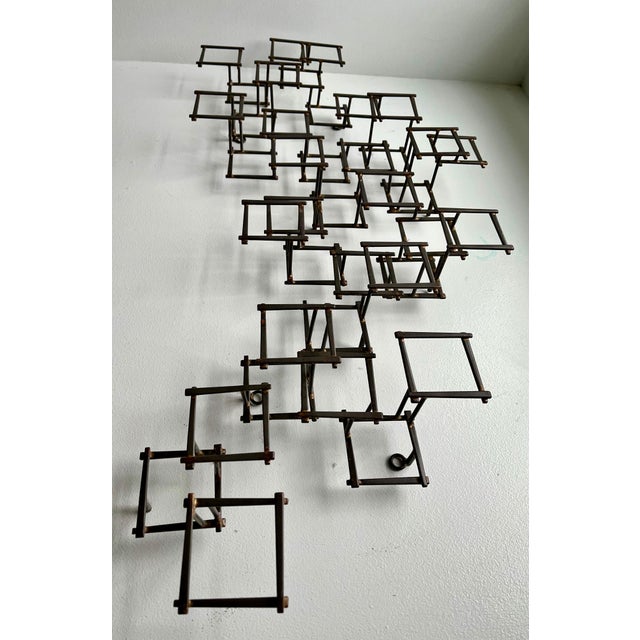 Vintage Brutalist Abstract Metal Nail Wall Art Sculpture, circa 1970 For Sale - Image 12 of 12