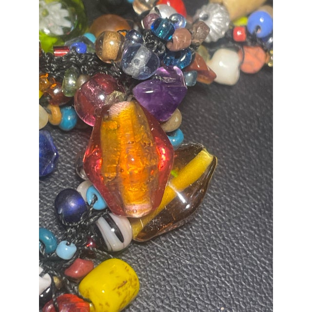 Antique Necklace Venetian Lampwork and Bohemian Molded Glass Beads For Sale - Image 4 of 10