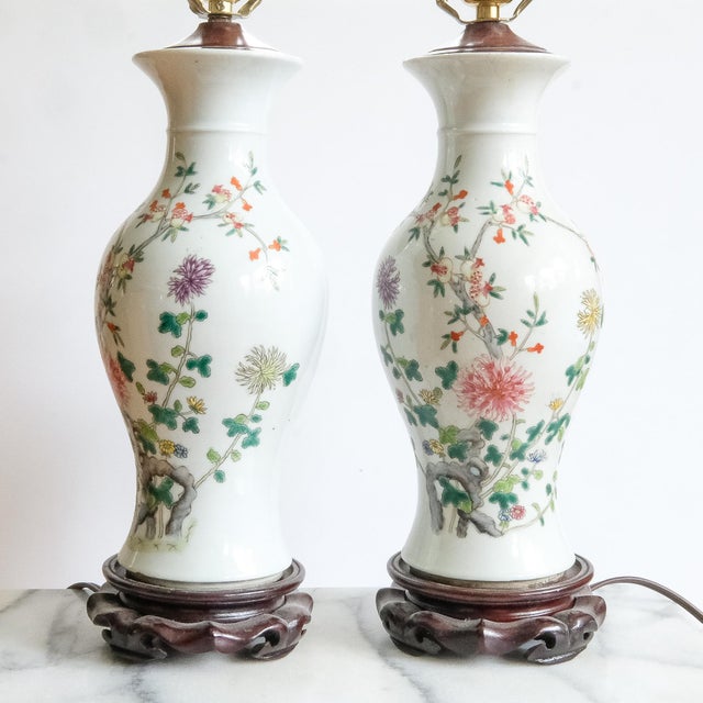 Late 18th Century Late 18th Century Chinese Famille Rose Porcelain Lamps For Sale - Image 5 of 5