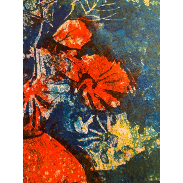 Green Mid 20th Century Hoi Lebadang (1922-2015) Still Life Lithograph Signed Floral Candles Vietnamese French Art For Sale - Image 8 of 12