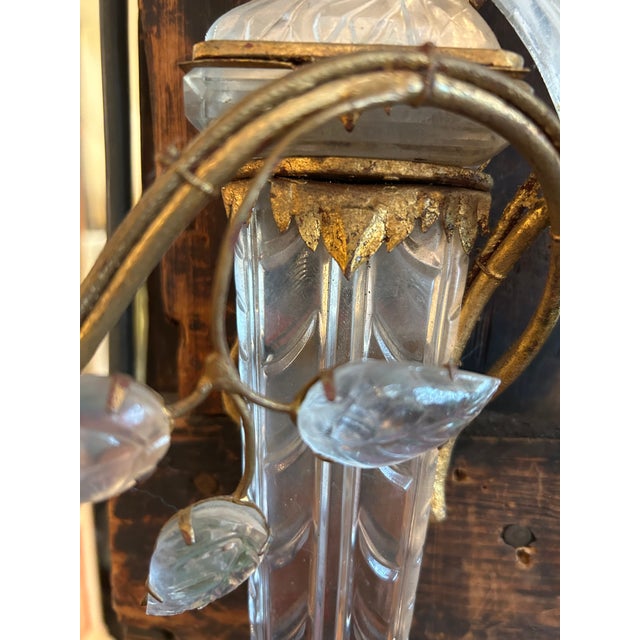 Maison Baguès Gilt Metal and Rock Crystal Parrot-Form Two-Light Wall Sconces -a Pair For Sale - Image 9 of 11