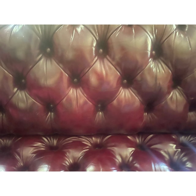 English Vintage Chesterfield Style Leather Sofa by Hancock and Moore For Sale - Image 3 of 16