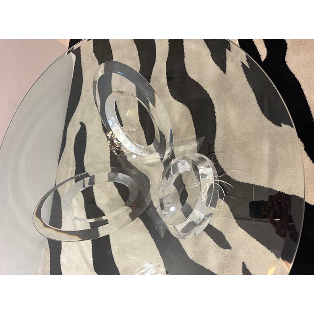 Signed Mikhail Loznikov Lucite & Glass Coffee Table For Sale - Image 4 of 12