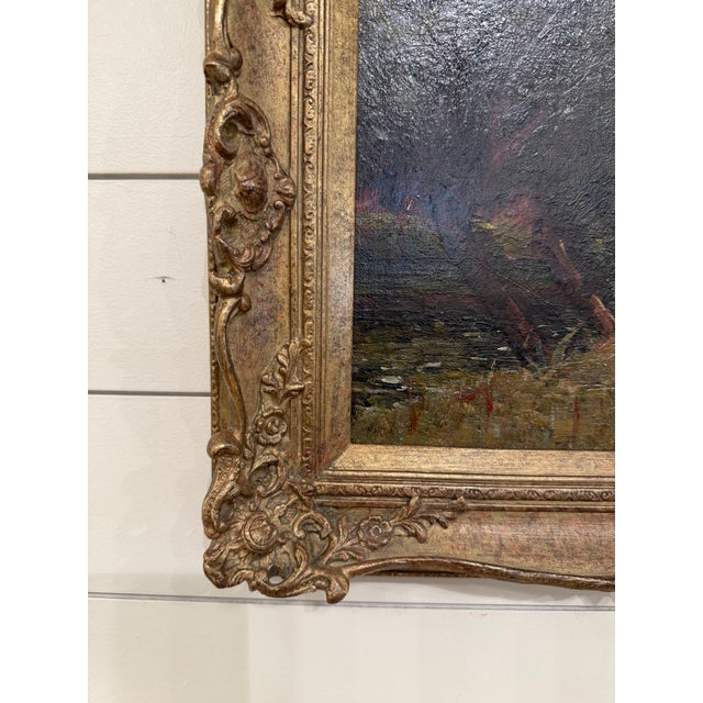 Textile 19th Century English Oil on Canvas For Sale - Image 7 of 10