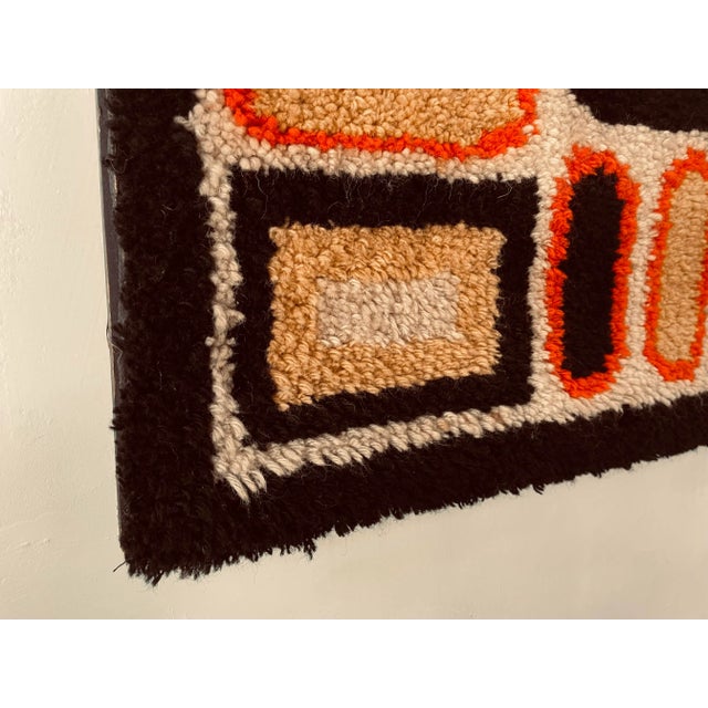 Midcentury Geometric Handmade Latch Hook Wall Art For Sale In New York - Image 6 of 7