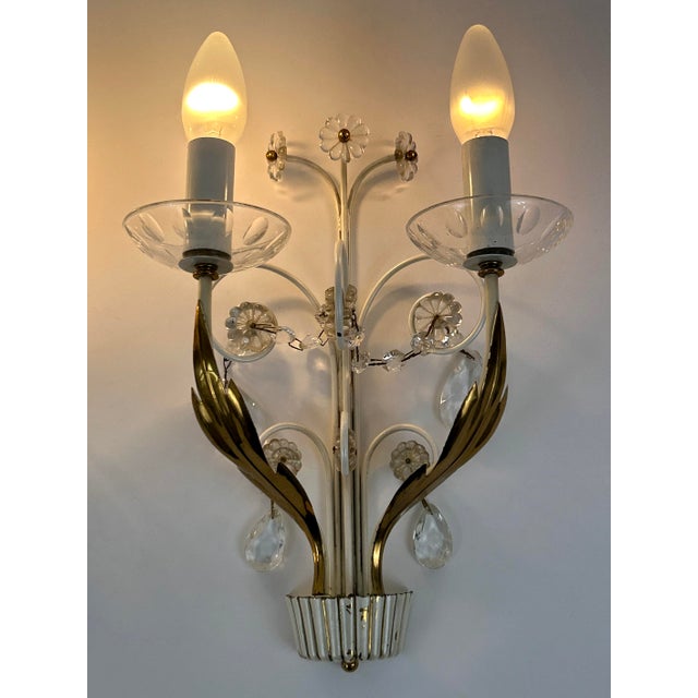 Gold Brass and Glass Sconces from Vereinigte Werkstätten, 1960s, Set of 2 For Sale - Image 8 of 18