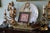 An exceptionally detailed vintage Thai miniature painting depicting four elegantly dressed ladies of the royal court,...