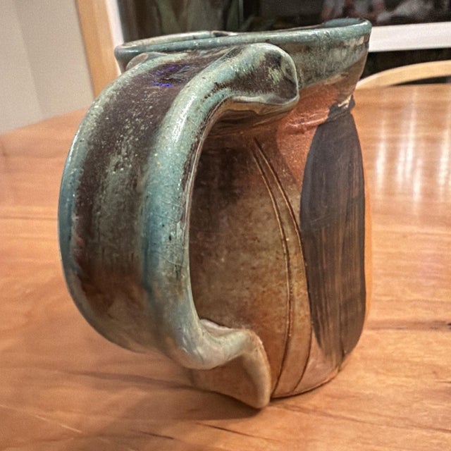 Late 20th Century Late 20th Century Signed Lee Segal Small Creamer 5" Studio Pottery Stoneware Shino Glaze For Sale - Image 5 of 7
