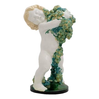 Putto Autumn Figurine by Michael Powolny for Wiener Keramik, 1907 For Sale