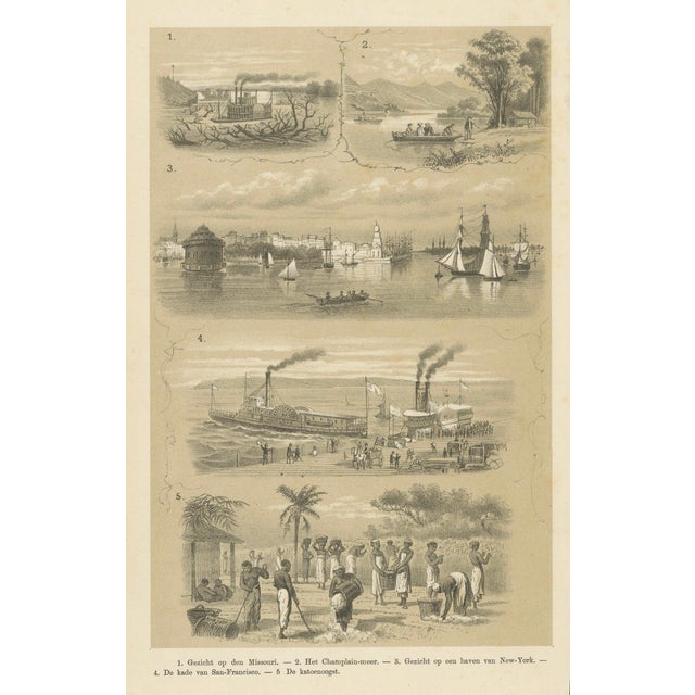 J.M. Schalekamp & G. van den Berg, Missouri, Lake Champlain, New York, San Francisco & Cotton Harvest, 1879, Paper For Sale - Image 9 of 9
