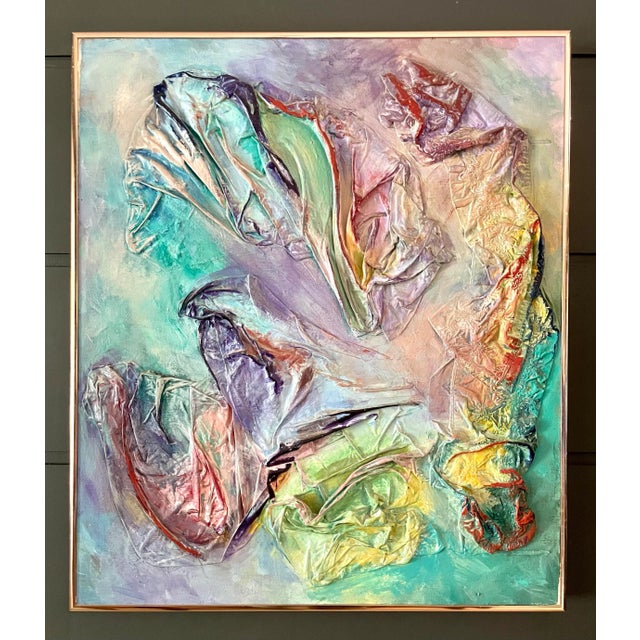 Postmodern Textile Multimedia Original Framed Painting For Sale - Image 10 of 10