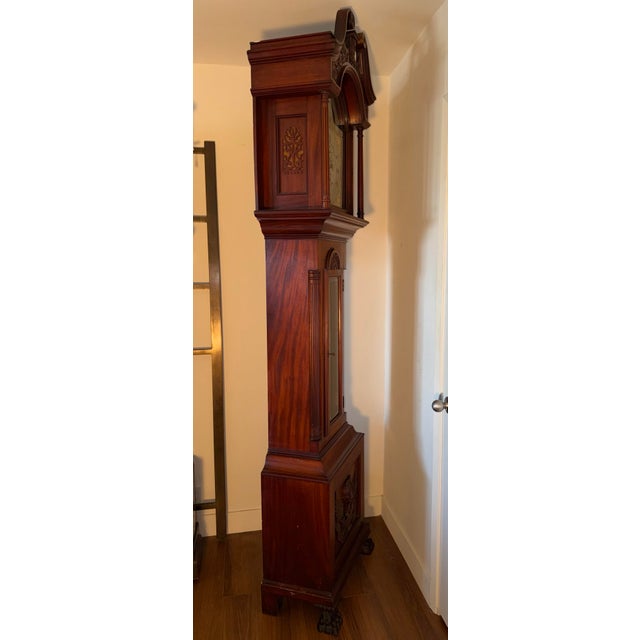 Wood Harriet Beecher & Calvin Ellis Stowe Family Grandfather Clock For Sale - Image 7 of 12