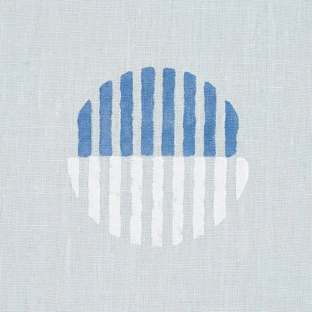 Boho Chic Sample - Schumacher Ando Hand Block Print Fabric in Chambray For Sale - Image 3 of 4