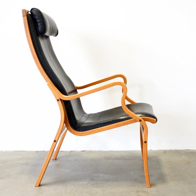 1960s 1960s Attributed to Skovby Møbelfabrik "Bern" Bentwood Beech Armchair With Leather Upholstery For Sale - Image 5 of 8
