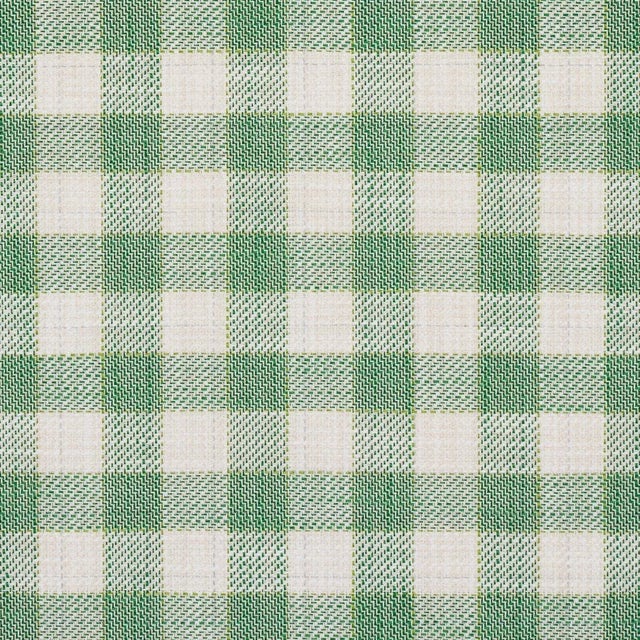 Schumacher Martina Plaid Indoor/Outdoor Fabric in Green For Sale