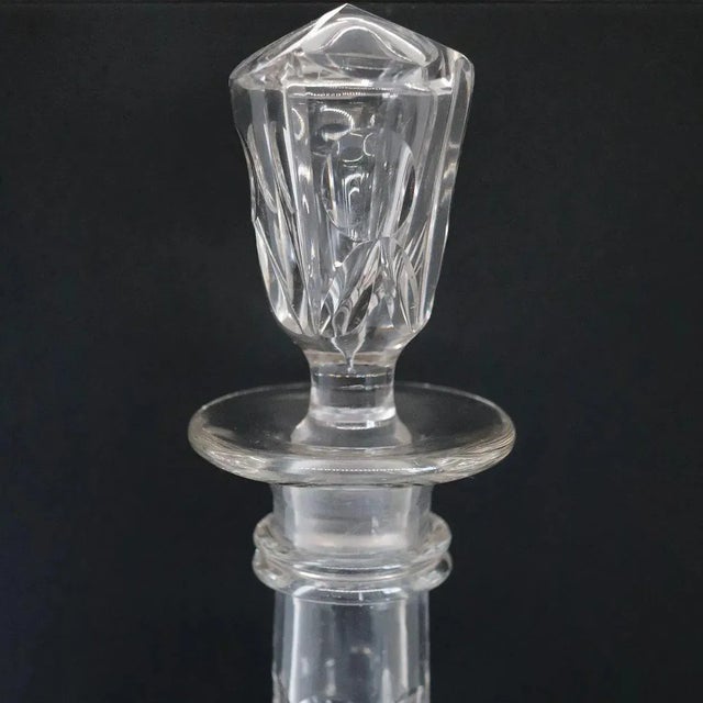English Mid Victorian Cut Glass Tall Neck Decanters - A Pair For Sale In Denver - Image 6 of 11