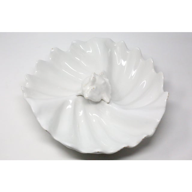 Ceramic Vintage Italian Ceramic Scallop and Conch Shell Serving Platter or Bowl Made in Italy For Sale - Image 7 of 7