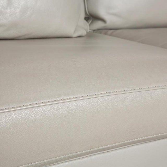 Animal Skin Clarus Sofa and Ottoman in Grey Leather from FSM, Set of 2 For Sale - Image 7 of 18