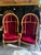 1970s Pair of Gold Trim Red Baroque Porters Chairs For Sale - Image 10 of 12
