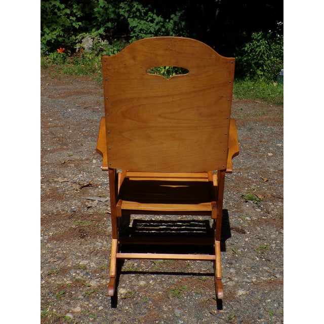 Vintage Mid Century Maple Folding Rocking Chair Rocker Clement MFG Canada For Sale - Image 14 of 18