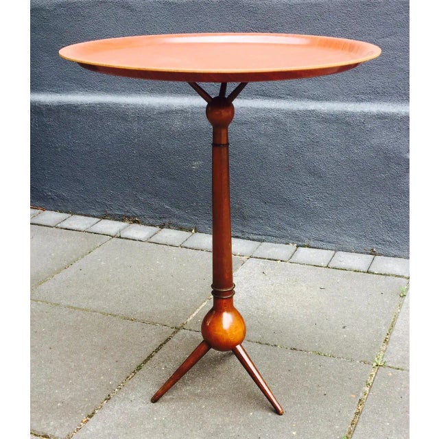 1950s Walnut & Teak Tripod Tray Table by Severin Hansen, 1950s For Sale - Image 5 of 5