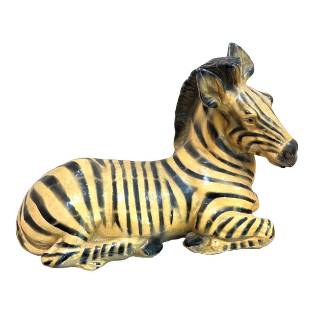 Large Plaster Zebra Statue For Sale