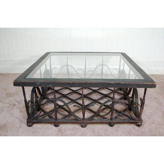 Antique Mission Arts & Crafts Samuel Yellin Style Wrought Iron Coffee Table For Sale - Image 12 of 12
